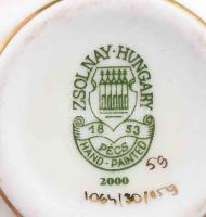 Zsolnay búzavirág mintás kisváza. Jelzett, hibátlan, m: 7 cm