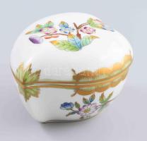 Herendi Viktória mintás ékszeres szelence. Jelzett, hibátlan, 8x7 cm