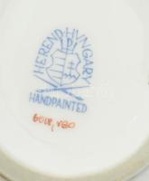 Herendi Viktória mintás bonbonier, lepke fogóval. Jelzett, hibátlan, 13,5x9x11 cm