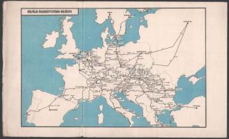 cca 1960-1970 Külföldi összeköttetések hálózata, vasúti térkép, másik oldalán reklámokkal (Lottó, ÁB...