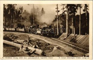 A vonat ellenséges földön robog át. Az Érdekes Újság kiadása / WWI Austro-Hungarian K.u.K. military, field train