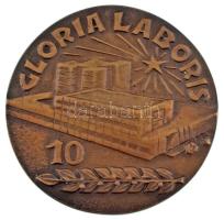 1975. "Külkereskedelmi Főiskola / Gloria Laboris - 10" kétoldalas bronz emlékérem "Za...