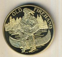 Németország 1992. "Karl May - Old  Firehand" aranyozott Cu-Ni emlékérem tanúsítvánnyal T:P...