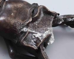 Vas szarvasbogár levélnehezék, h:14 cm