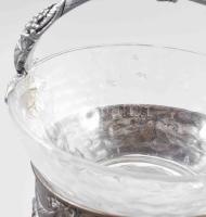 Antik kínáló, szecessziós talapzaton, m: 20 cm