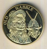 Németország 1992. "Karl May - Old  Wabble" aranyozott Cu-Ni emlékérem tanúsítvánnyal T:PP