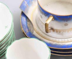 Vegyes porcelán tétel, közte értékes darabokkal és Herendi Tertia csészékkel, alátétekkel, restaurál...