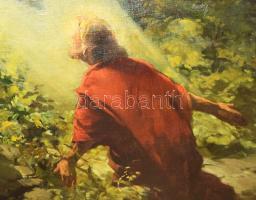 Pálnagy Zsigmond (1896-1959): Bibliai jelenet, 1933. Olaj, vászon, kartonon. Jelezve balra lent. Dek...