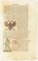 cca 1545-1580 Münster, Sebastian: Cosmographiae 1 lapja. Benne Olaszország és a császárok leírásával...