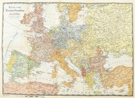 cca 1915-1918 Kriegskarten-Atlas / Háborús térképatlasz az I. világháború hadszíntereinek térképeivel, 3 db (Európa, nyugati és keleti hadszíntér), 1 : 2.000.000 - 1 : 7.500.000, Ullstein & Co. Berlin-Wien, minimálisan sérült papírborítóval