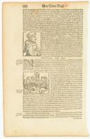 cca 1545-1580 Münster, Sebastian: Cosmographiae 1 lapja. Benne fametszetű illusztrációkkal, közte Sc...