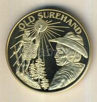 Németország 1992. "Karl May - Old Surehand" aranyozott Cu-Ni emlékérem tanúsítvánnyal T:PP