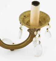 Régi ötkarú bronz csillár, csiszolt prizmákkal, d: 65 cm /// KIZÁRÓLAG SZEMÉLYES ÁTVÉTEL, NEM POSTÁZ...