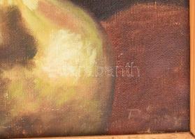 Olvashatatlan jelzéssel: Vízhordó nő. Olaj, vászon, sérült. Fakeretben. 50×40 cm