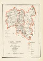 1880 Hátsek Ignác (1827-1902): Tolna megye közigazgatási térképe, rajta Dunaföldvár, Szekszárd,...stb., 1:500.000, Bp., Rautmann Frigyes,(Posner Károly Lajos-ny.), 30x22 cm