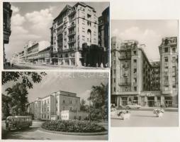 Budapest - 3 db modern Képzőművészeti Alap képeslap: margitszigeti nagyszálló, autóbusz, Rákóczi úti Palace szálló, Park szálló