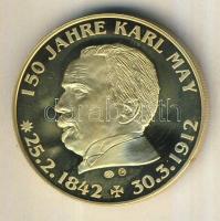 Németország 1992. "Karl May - Sir David Lindsay" aranyozott Cu-Ni emlékérem tanúsítvánnyal T:PP