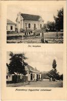 Füzesabony, Izraelita templom, zsinagóga, Füzesabonyi Fogyasztási Szövetkezet üzlete (leporellóból, középen vágás) (non PC)