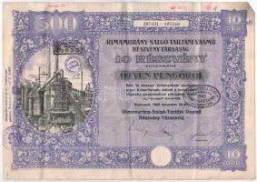 Budapest 1925. "Rimamurány-Salgó-Tarjáni Vasmű Részvény-Társaság" 10db részvénye egyben, e...
