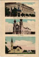 Békéscsaba, zsinagóga, izraelita és református templom, Nádor nagyszálloda és kávéház - leporellóból / from leporello (ragasztónyom / glue mark)