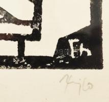 Thilo Maatsch (1900-1983): Konstruktív kompozíció (cím nélkül, 1930-es évek). Fametszet, papír, jelz...