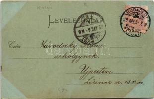 1899 (Vorläufer) Budapest XI. Gellérthegy és Citadella, "HATTYÚ" utasszállító gőzhajó, Rud...