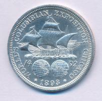 Amerikai Egyesült Államok 1893. 1/2$ Ag "Kolumbiai világkiállítás" kapszulában, tanúsítván...