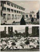 Budapest III. Rómaifürdő - 5 db modern Képzőművészeti Alap képeslap: Római part, strand, autó campin...