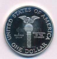 Amerikai Egyesült Államok 1989S 1$ Ag "200 éves az USA kongresszusa" tanúsítvánnyal T:PP
...