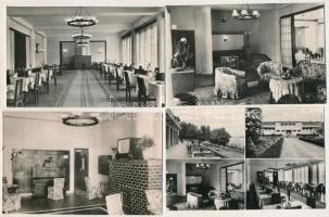 Budapest III. Békásmegyer, Fővárosi Tanács üdülője, belsó - 8 db modern Képzőművészeti Alap képeslap