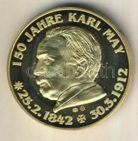 Németország 1992. "Karl May - Intshu Tshuna" aranyozott Cu-Ni emlékérem tanúsítvánnyal T:PP