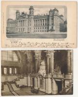Budapest V. Igazságügyi palota és Királyi Kúria lépcsőháza, belső - 2 db régi képeslap