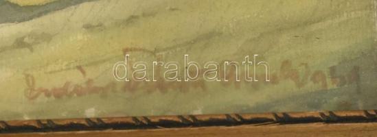 Erdélyi jelzéssel: Viharos táj. Akvarell, papír. Üvegezett fakeretben. 23,5x32 cm