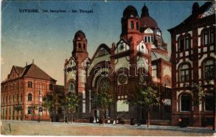 1916 Újvidék, Novi Sad; Izraelita templom, zsinagóga / Isr. Tempel / synagogue + &quot;K.u.K. Artilleriezeugsdepot in Petrovaradin Mannschaftsabteilung&quot; (EK)