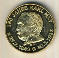 Németország 1992. "Karl May - Kara Ben Nemsi" aranyozott Cu-Ni emlékérem tanúsítvánnyal T:PP