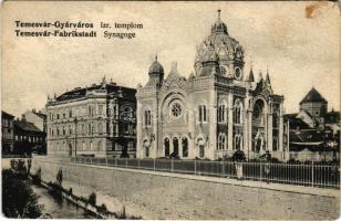 1906 Temesvár, Timisoara; Gyárváros, Izraelita templom, zsinagóga / Fabrikstadt, Synagoge / synagogue (kopott sarkak / worn corners)