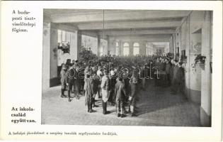 Budapest VIII. Tisztviselőtelepi főgimnázium, az iskolacsalád együtt van. segélylap