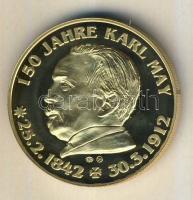 Németország 1992. "Karl May - Abul Et Mot" aranyozott Cu-Ni emlékérem tanúsítvánnyal T:PP