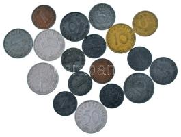 Német Harmadik Birodalom 1938-1944. 1pf-50pf (18x) T:vegyes German Third Reich 1938-1944. 1 Pfennig - 50 Pfennig (18x) C:mixed