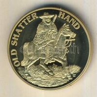 Németország 1992. "Karl May - Old Shatterhand" aranyozott Cu-Ni emlékérem tanúsítvánnyal T...