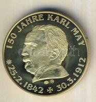 Németország 1992. "Karl May - Krüger bei" aranyozott Cu-Ni emlékérem tanúsítvánnyal T:PP