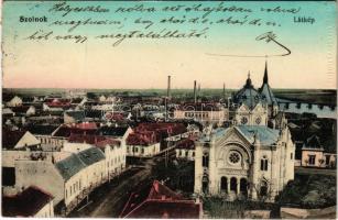 1913 Szolnok, látkép, zsinagóga (fl)
