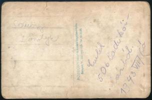 1943 "Emlék [az] 506. hadikórházból" (Bp. VII., Szt. Domokos utca 10.), katonák csoportkép...