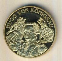 Németország 1992. "Karl May - Hugo von Königsau" aranyozott Cu-Ni emlékérem tanúsítvánnyal...