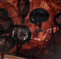 Krajcsirovits Henrik (1929-2007): Lejtői domboldal. Olaj, farost, jelezve jobbra lent. Hátoldalán Ké...