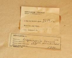 Krajcsirovits Henrik (1929-2007): Lejtői domboldal. Olaj, farost, jelezve jobbra lent. Hátoldalán Ké...