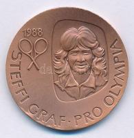 NSZK 1988. Olimpiai játékok - Steffi Graf / Olimpiai játékok - Szöul bronz emlékérem (35mm) T:XF edge error FRG 1988. Olympic Games - Steffi Graf / Olympic Games Seoul bronze commemorative medallion (35mm) C:XF edge error