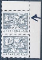 1998 Jendrassik György ívsarki pár, benne a motorvonat tetején fehér folt lemezhiba (3.800)