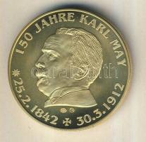 Németország 1992. "Karl May - Sut" aranyozott Cu-Ni emlékérem tanúsítvánnyal T:PP