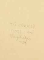 Varga Mátyás (1910-2002): Tükörkép, 1964.Olaj, papír, jelzett a hátoldalán, lap szélén paszpartuzás ...